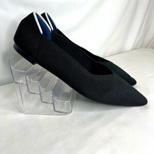 UNN Unique & Nature Black Ballet Flats Pointed Toe Shoes Women’s Sz ~US 8, EU 39